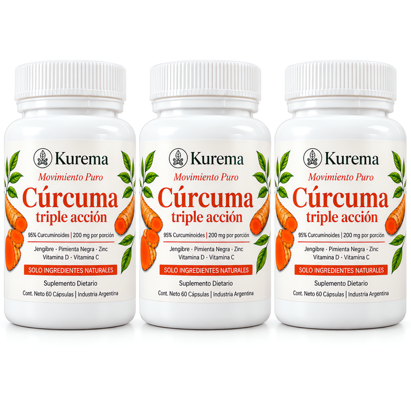 Kurema Cúrcuma Triple Acción · 3 frascos